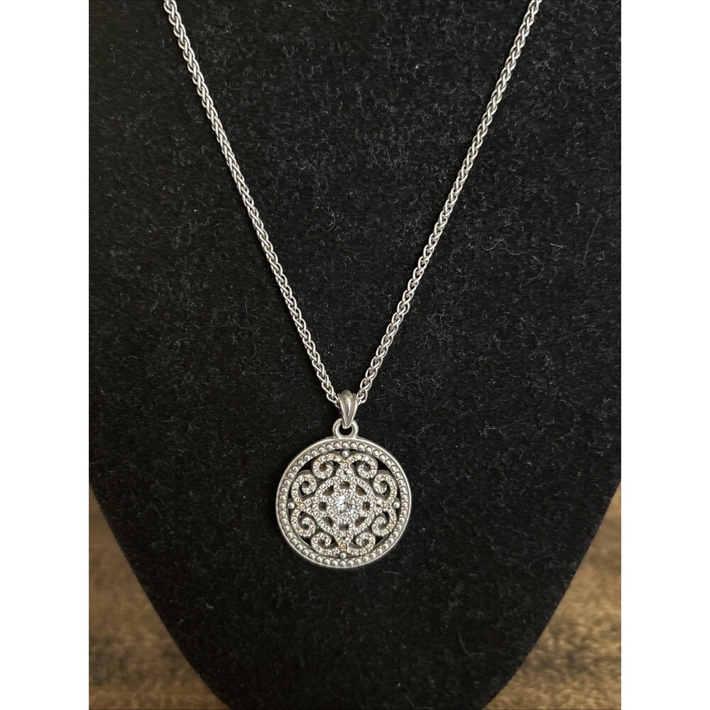 Brighton "ILLUMINA" Necklace Pouch Sterling silver Plated adjustable 16-18”